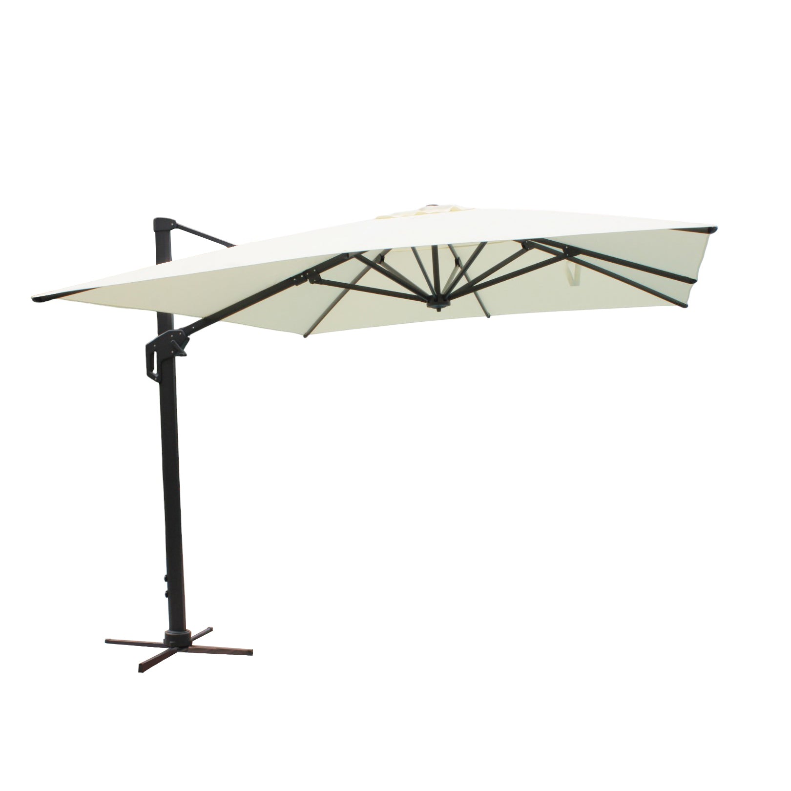 OMBRELLONE STEPHENSON NERO P/L 4 X 4 TELO BEIGE