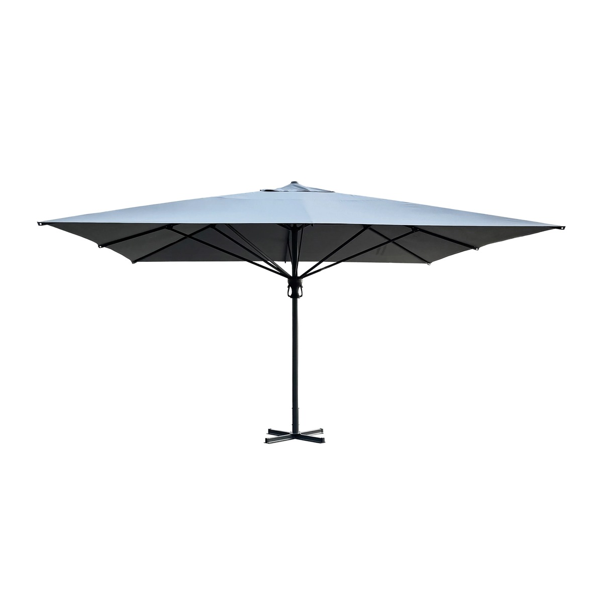 OMBRELLONE DENEB NERO P/C 4 X 4 TELO GRIGIO CHIARO